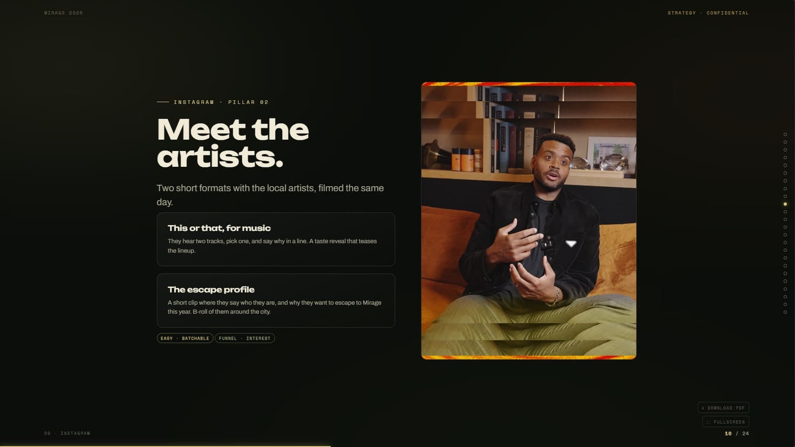 Slide: pilar 2, conocé a los artistas