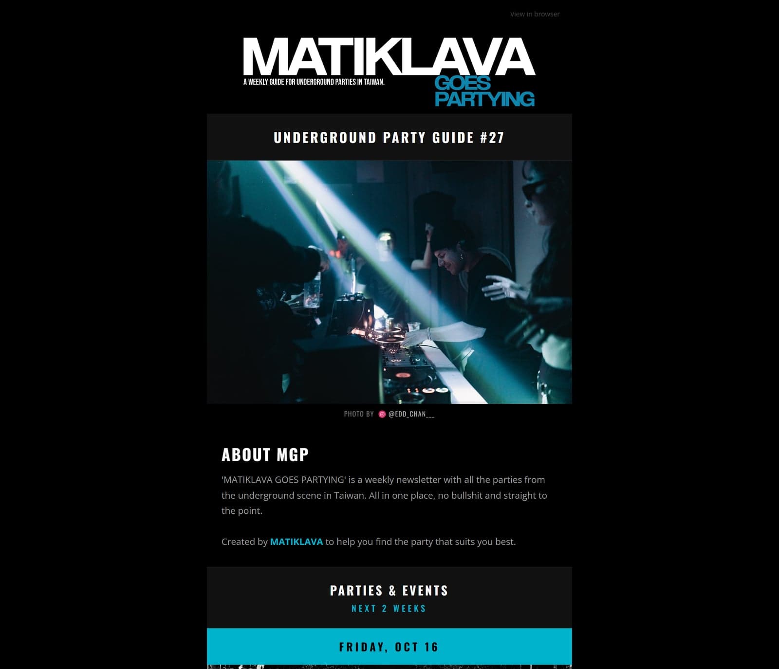 Edición 27 del newsletter, inicio del correo